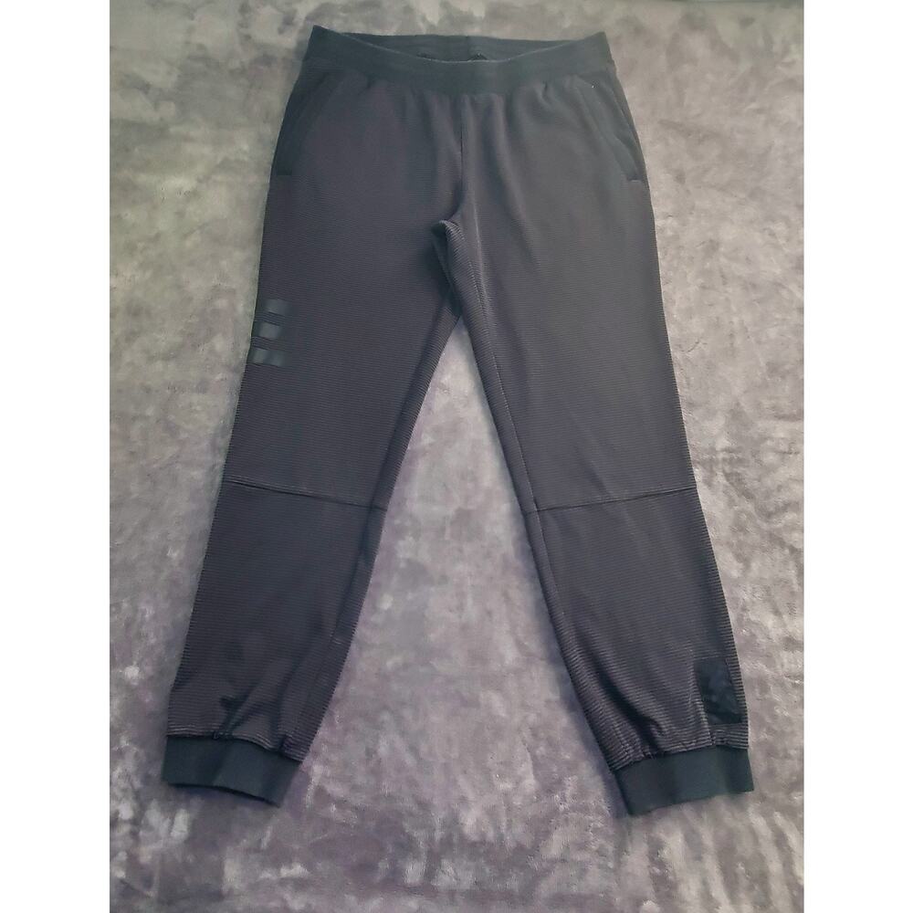 Adidas Adicross Sz L Jogger Pants Mens Striped Golf Athletic Zipper Pockets C22